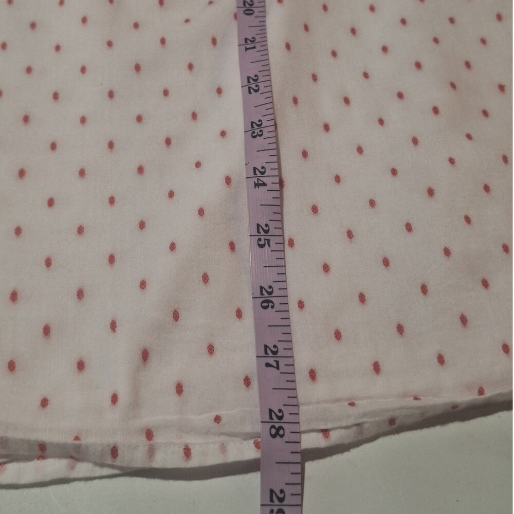 Talbots Shirt Womens 2X White Red Eyelets Tasseled Lined Dotted Bohemian Summer - Picture 7 of 8